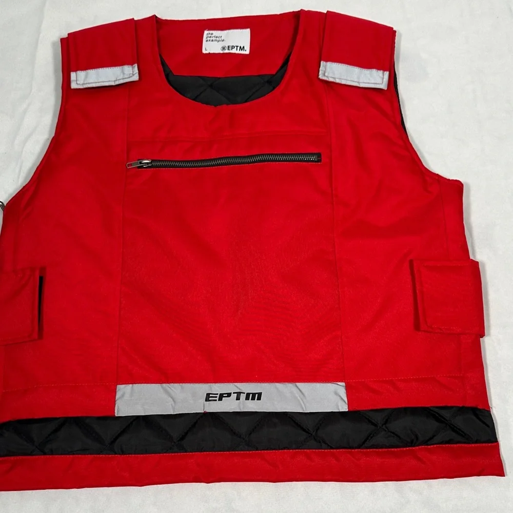 EPTM The Perfect Example Reflective Flow Urban Dance Hiphop Rapper Red Vest Mens